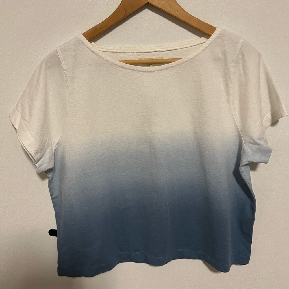 Madewell Dip Dye blue ombre wash top Boxy Tee